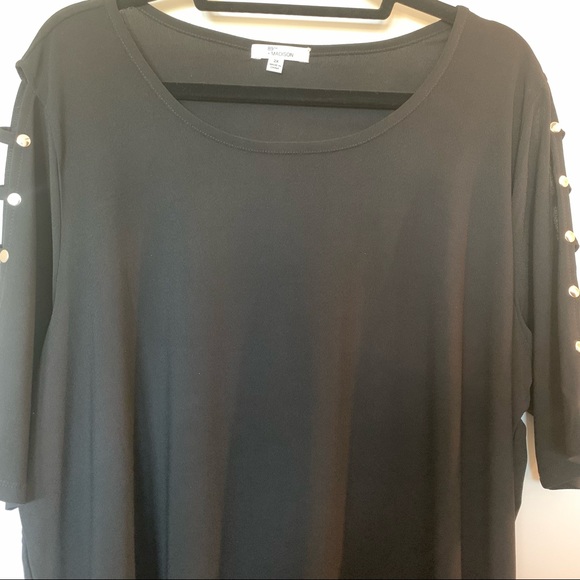 Womens Plus Size 89th & Madison Black Tee Blouse 2X - Picture 2 of 11